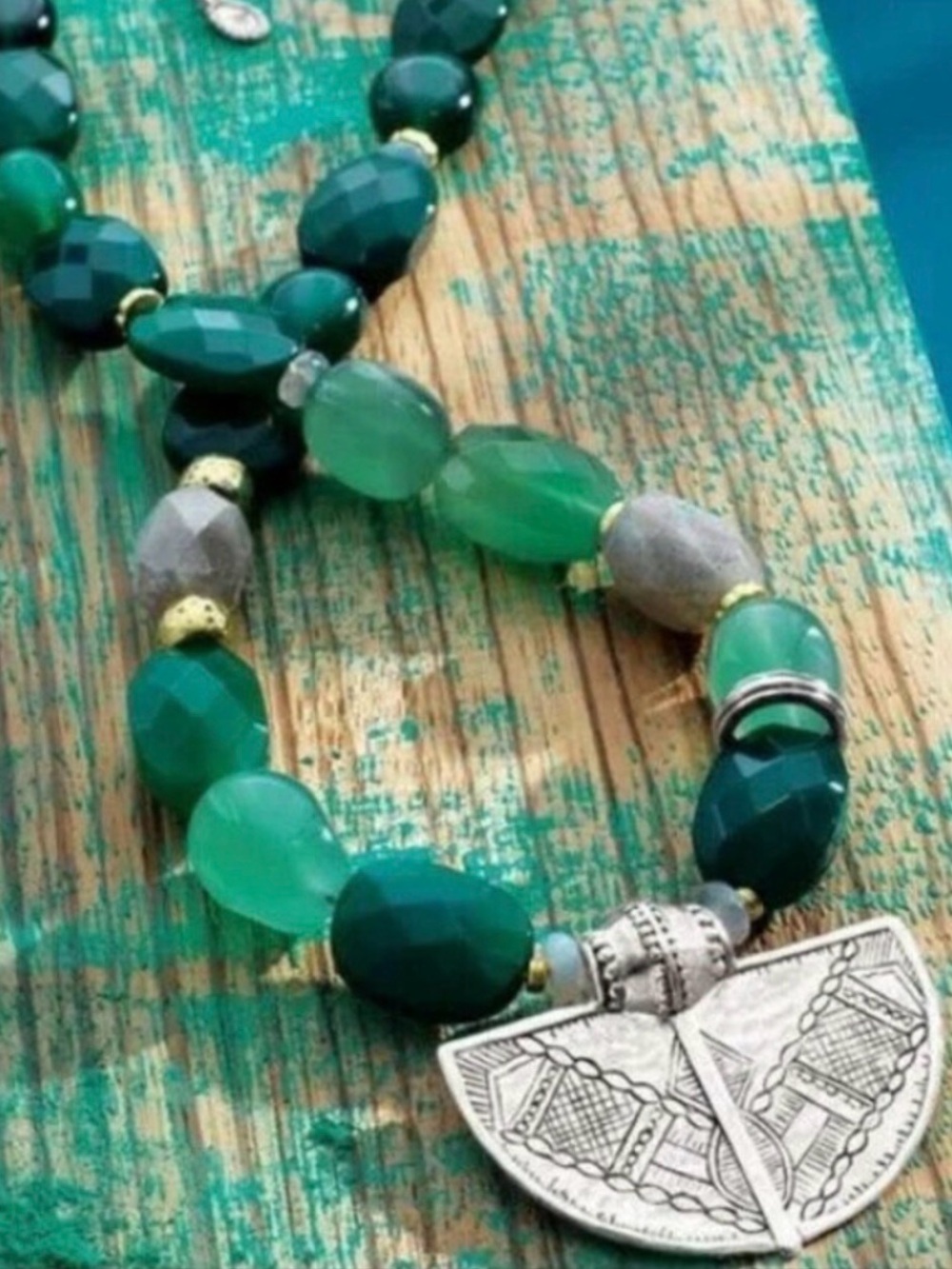 Retired Silpada Sterling Silver Agate Labradorite Rio De Janiero Necklace N3250